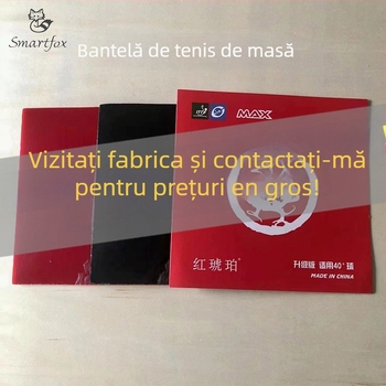 Gumă de tenis de masă cu lipire inversă și film de acoperire a rachetei — Red Amber