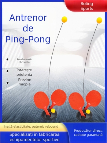 Joc de antrenament pentru tenis de masă cu ax elastic — rachetă ABS Bazelle, personalizare disponibilă