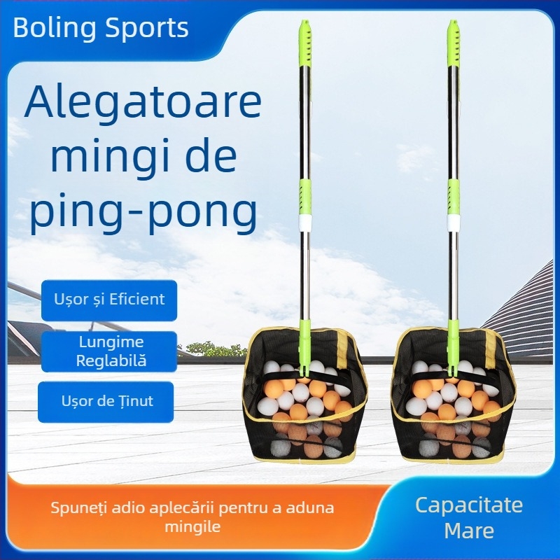 Recuperator de mingi pentru tenis de masă cu plasă retractabilă, unghiuri multiple, colectare comodă, din fontă