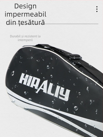 Geantă Spelt pentru rachete de badminton/tenis – Capacitate mare pentru 3–6 rachete, Curea de umăr, Oxford, Rezistent la apă, Logo imprimat, Unisex