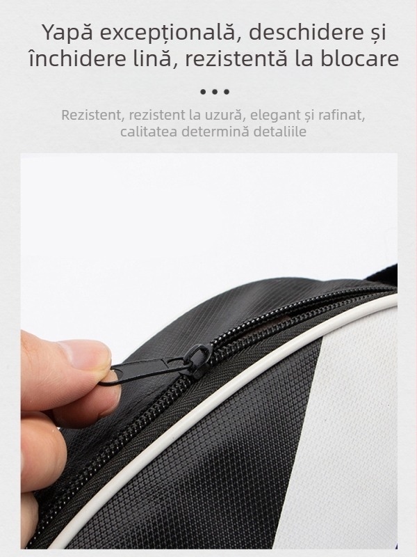 Geantă Spelt pentru rachete de badminton/tenis – Capacitate mare pentru 3–6 rachete, Curea de umăr, Oxford, Rezistent la apă, Logo imprimat, Unisex