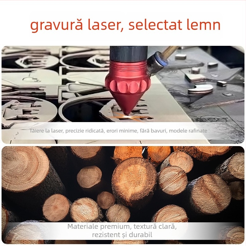 Puzzle 3D din lemn, formă de pistol ping-pong, DIY personalizabil, logo OEM, multifuncțional