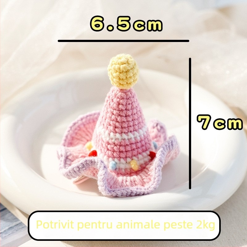 Clip de păr pentru animale de companie cu urechi de iepuraș 3D tricotate, pentru câini și pisici — lână, stil desene animate, BB clip; Brand: Little one is favored