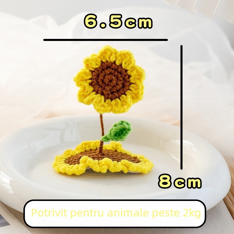Clip de păr pentru animale de companie cu urechi de iepuraș 3D tricotate, pentru câini și pisici — lână, stil desene animate, BB clip; Brand: Little one is favored