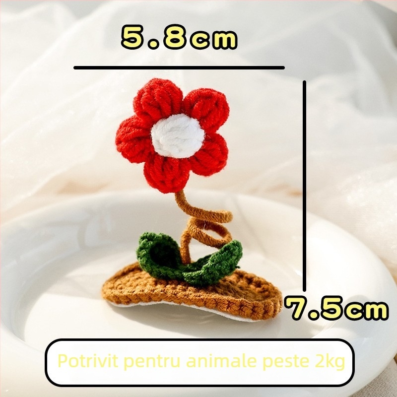 Clip de păr pentru animale de companie cu urechi de iepuraș 3D tricotate, pentru câini și pisici — lână, stil desene animate, BB clip; Brand: Little one is favored