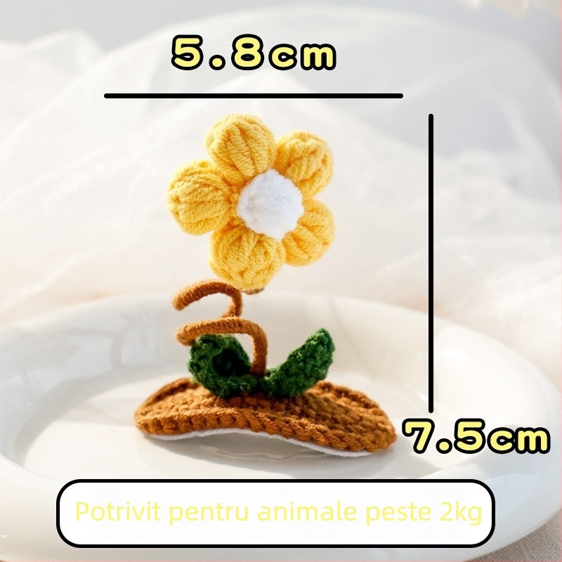 Clip de păr pentru animale de companie cu urechi de iepuraș 3D tricotate, pentru câini și pisici — lână, stil desene animate, BB clip; Brand: Little one is favored