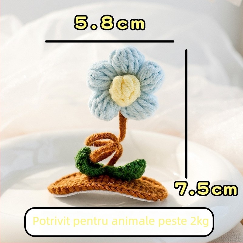 Clip de păr pentru animale de companie cu urechi de iepuraș 3D tricotate, pentru câini și pisici — lână, stil desene animate, BB clip; Brand: Little one is favored