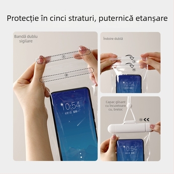 FaSoLa husă impermeabilă pentru telefon cu ecran tactil transparent; Material: plastic; personalizare disponibilă; posibilă etichetare privată; potrivită pentru înot, scufundări, rafting, călătorii și activități în aer liber