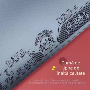 Gumă pentru tenis de masă 729-5, adezivă, brand 729, tip atac rapid cu arc