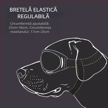 Ochelari antivânt pentru câini, lentile PC, ramă TPU, potrivire universală, ochelari casual pentru exterior, model AL891933964780