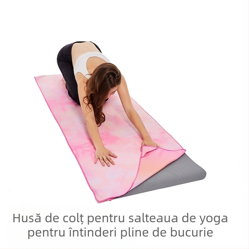 Prosop de yoga pentru covor, microfibră, grosime 1 mm, antiderapant, absorbant de transpirație, pliabil