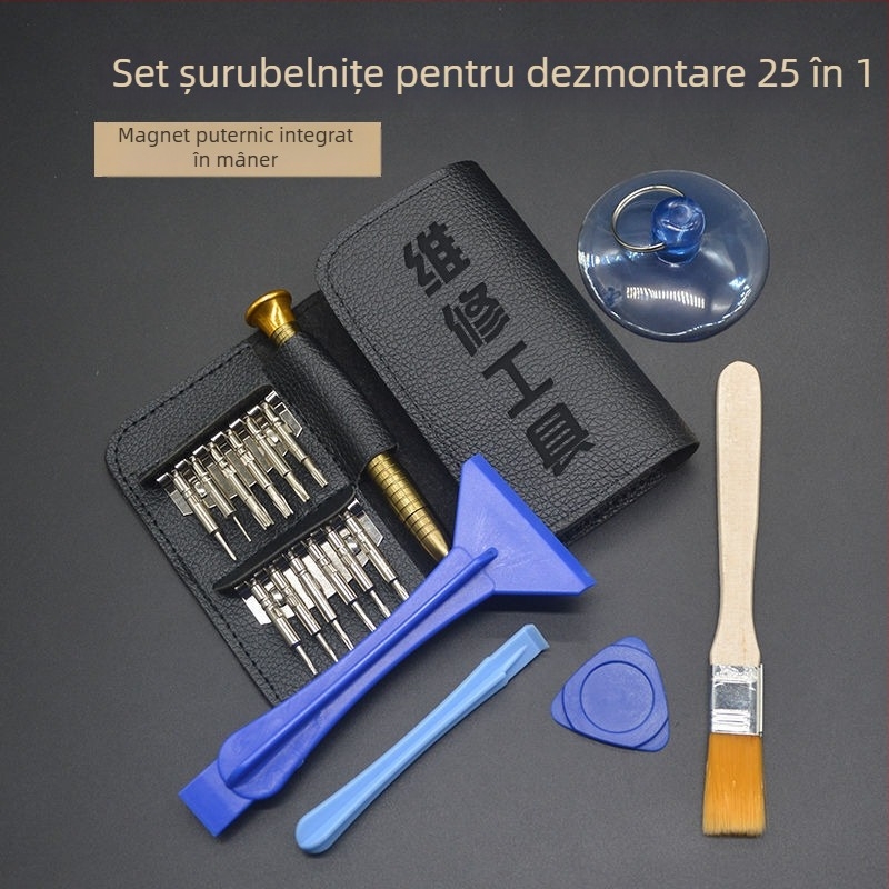 Set de șuruburi pentru uz casnic — trusă de reparații multi-funcțională pentru dispozitive Apple, telefoane mobile și calculatoare; cheie hexagonal interior; material: oțel cu carbon.