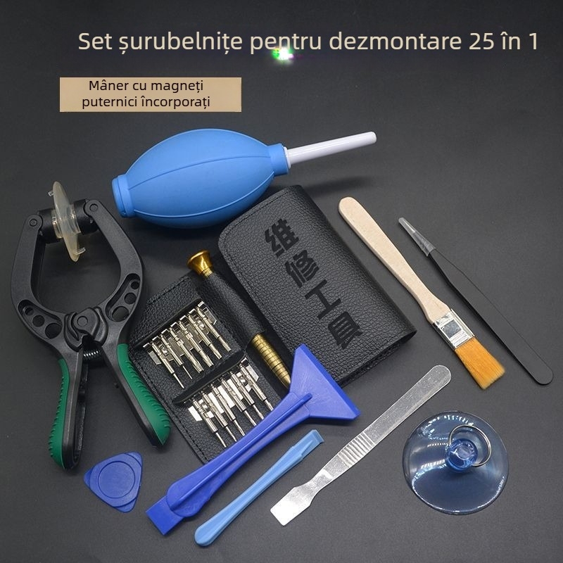 Set de șuruburi pentru uz casnic — trusă de reparații multi-funcțională pentru dispozitive Apple, telefoane mobile și calculatoare; cheie hexagonal interior; material: oțel cu carbon.