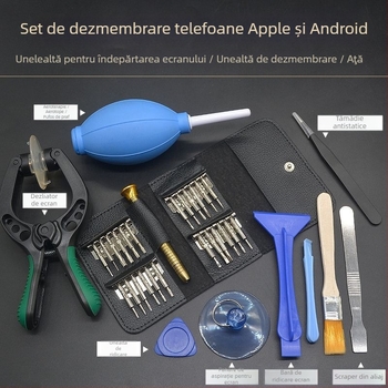 Set de șurubelnițe pentru reparații electronice, multifuncțional pentru dispozitive Apple, telefoane mobile și calculatoare – oțel carbon, cu biti hexagonali interior
