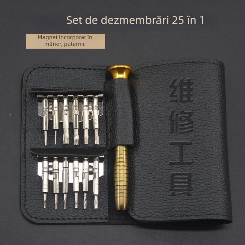 Set de șurubelnițe pentru reparații electronice, multifuncțional pentru dispozitive Apple, telefoane mobile și calculatoare – oțel carbon, cu biti hexagonali interior