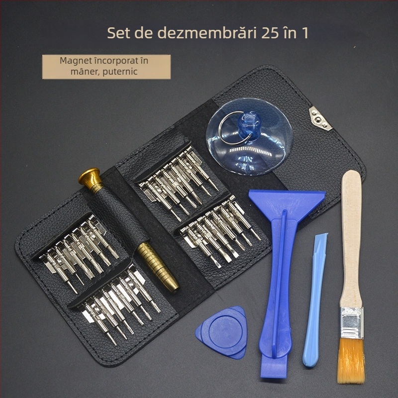 Set de șurubelnițe pentru reparații electronice, multifuncțional pentru dispozitive Apple, telefoane mobile și calculatoare – oțel carbon, cu biti hexagonali interior