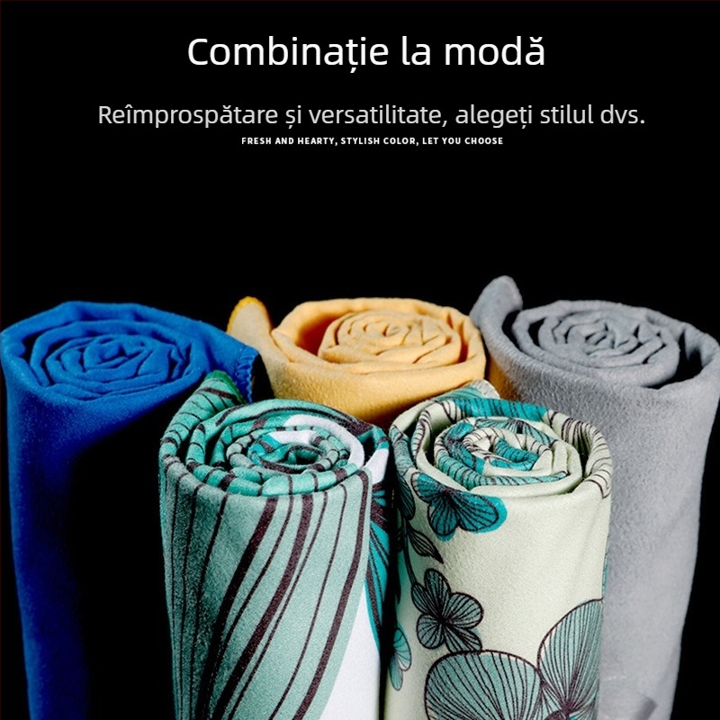 Prosop de yoga din microfibră, țesătură cu fir unic, 150 g, absorbție 26–30 s, uscare rapidă, pentru fitness, portabil
