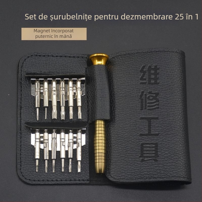 Set șurubelnițe pentru demontarea dispozitivelor Apple – pentru telefoane mobile și calculatoare, oțel carbon, bituri cu interior hex, include set de bituri