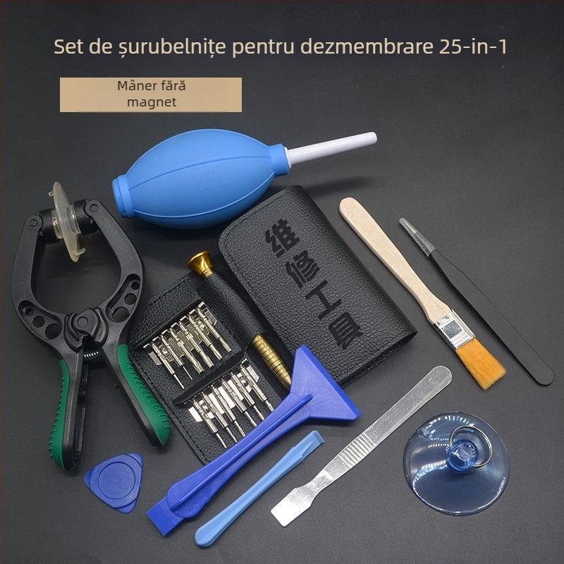 Set de șurubelnițe pentru uz casnic — Trusă multifuncțională de reparații pentru dispozitive Apple, telefoane mobile și PC-uri, din oțel carbon, cu set de bit hex intern