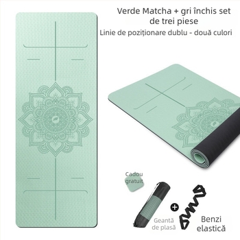 Covoraș de yoga - Dublu-față antiderapant, extrem de lat, extrem de gros (6 mm, TPE)