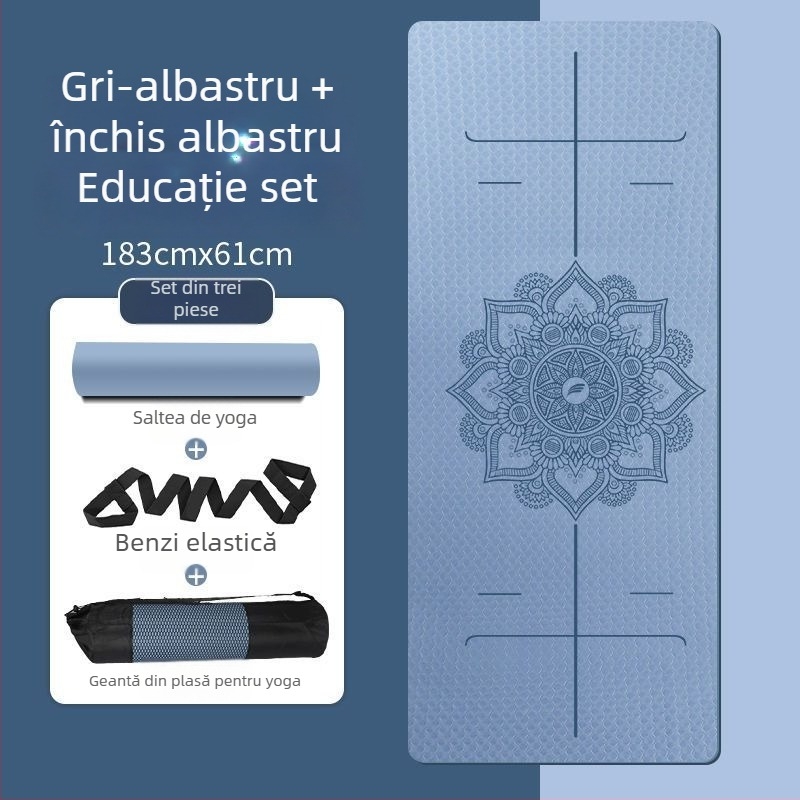 Covoraș de yoga - Dublu-față antiderapant, extrem de lat, extrem de gros (6 mm, TPE)