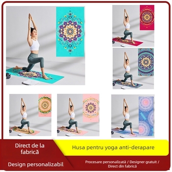 Prosop de yoga pentru antrenament — material TPE+velvet, personalizabil cu imprimare, uscare rapidă, absorbție de umiditate 5–10 secunde