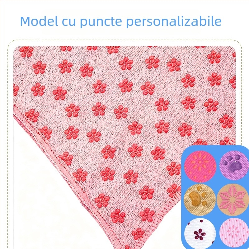 Prosop de yoga pentru antrenament — material TPE+velvet, personalizabil cu imprimare, uscare rapidă, absorbție de umiditate 5–10 secunde