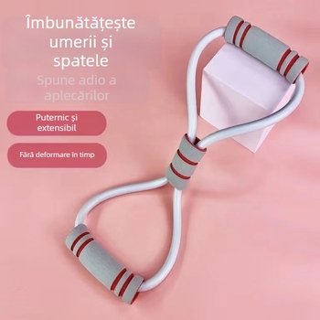 Puller pentru antrenament acasă — dispozitiv tracțiune cu 8 caractere, material TPR, unisex, potrivit pentru yoga și întinderea umerilor, spatelui și gâtului
