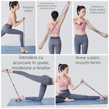 Puller pentru antrenament acasă — dispozitiv tracțiune cu 8 caractere, material TPR, unisex, potrivit pentru yoga și întinderea umerilor, spatelui și gâtului