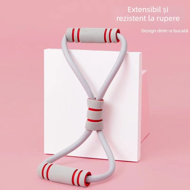 Puller pentru antrenament acasă — dispozitiv tracțiune cu 8 caractere, material TPR, unisex, potrivit pentru yoga și întinderea umerilor, spatelui și gâtului