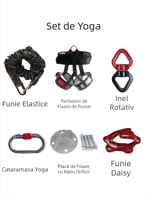 An Kun Curea de yoga pentru interior 5D Vitalitate, cu funie elastică pentru yoga aeriană și rotații