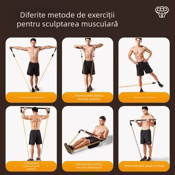 Set benzi de rezistență elastice cu tensiune – 11 piese, TPR, pentru adulți, antrenament acasă