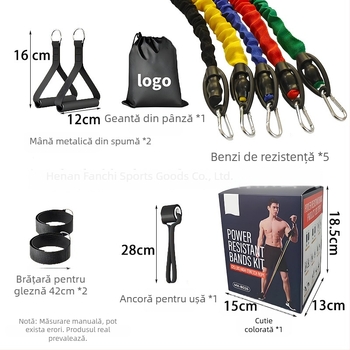 Bandă de rezistență pentru fitness, curea de antrenament multifuncțional, material TPES, lungime 1.2 m, tip: șnur de tensiune, potrivită pentru adolescenți, adulți și vârstnici (TPES, 1.2 m, șnur de tensiune, adolescenți, adulți, vârstnici)