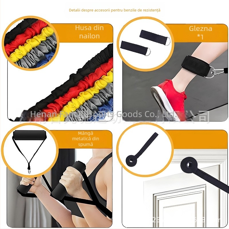 Bandă de rezistență pentru fitness, curea de antrenament multifuncțional, material TPES, lungime 1.2 m, tip: șnur de tensiune, potrivită pentru adolescenți, adulți și vârstnici (TPES, 1.2 m, șnur de tensiune, adolescenți, adulți, vârstnici)