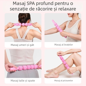 Bețișor de masaj pentru yoga, cu design cu cinci roți și minge — Miao aitang; Accesorii pentru yoga; Masaj pentru sănătate