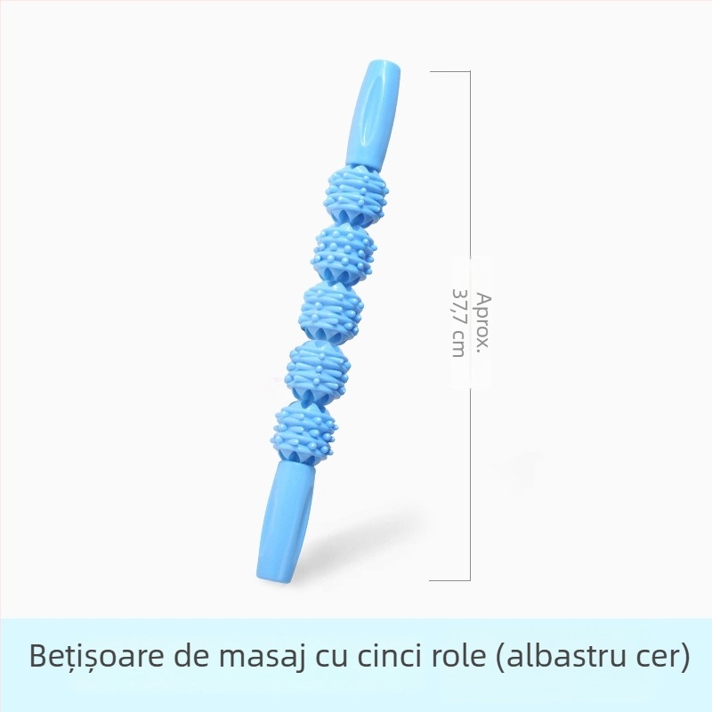 Bețișor de masaj pentru yoga, cu design cu cinci roți și minge — Miao aitang; Accesorii pentru yoga; Masaj pentru sănătate