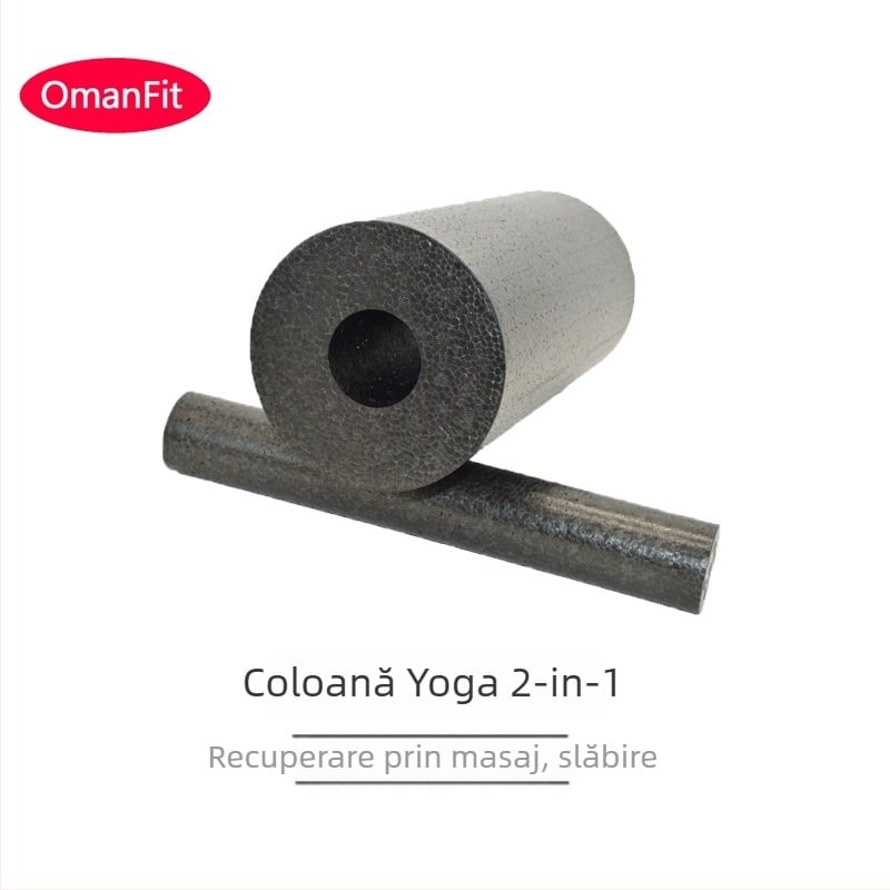 OmanFit Rolă de yoga din EPP, 2 în 1 funcțională, cu suprafață antiderapantă, pentru fitness și masaj sănătos