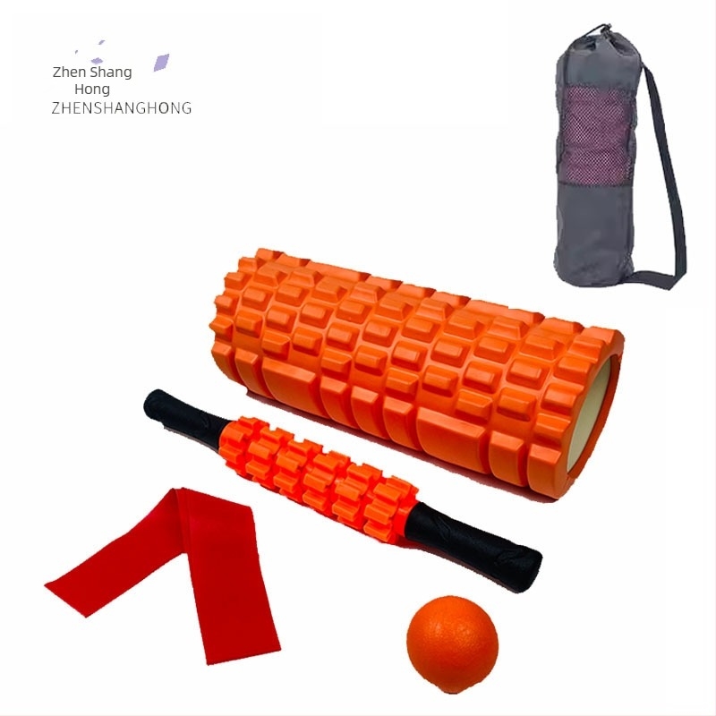 Set rulare yoga EVA: Material PVC+EVA, bară de masaj, minge fascia, ax din spumă, roller gol