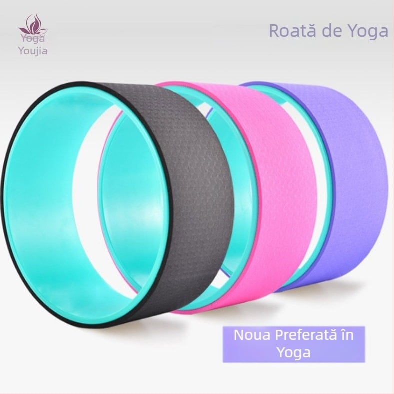 Roată de yoga pentru deschiderea spatelui și subțierea picioarelor, Roata Daruma pentru începători, Antrenor anti-stres pentru abdomen, Modelare și întindere a corpului