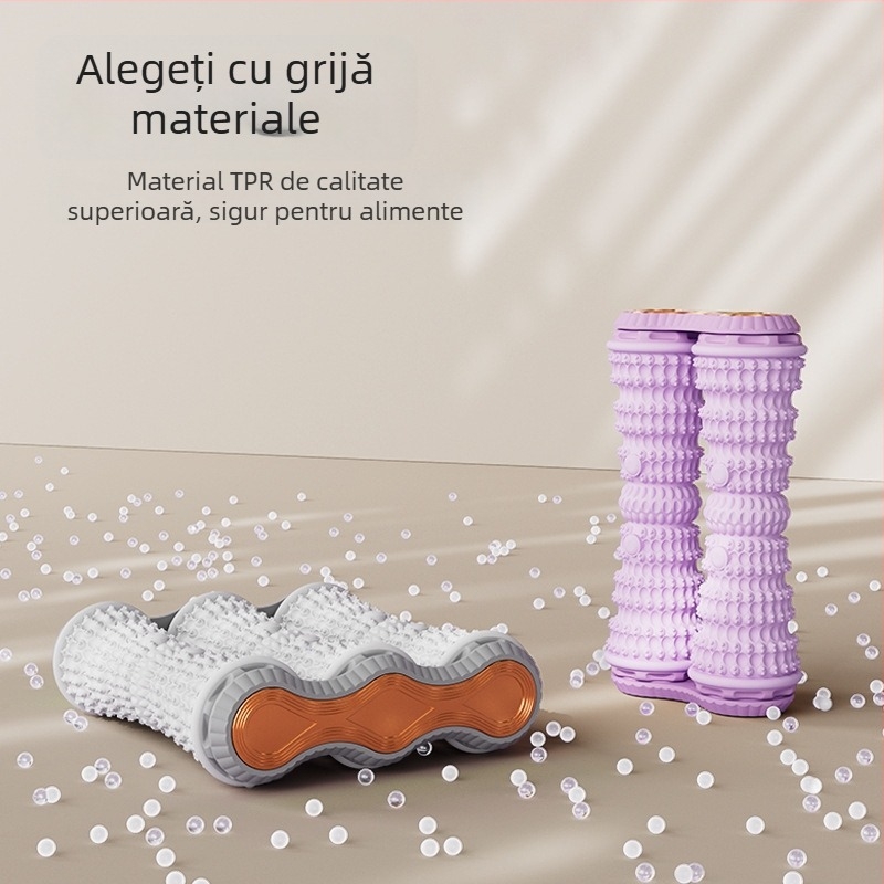 Rola de masaj pentru fascie și talpă – roată de masaj cu două rânduri, antrenor multifuncțional pentru picioare