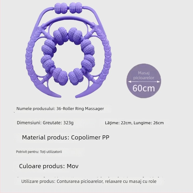 Masajer circular cu 36 roți pentru gambe și întregul corp, Clips de masaj pentru yoga (Material: PP; Brand: Other)