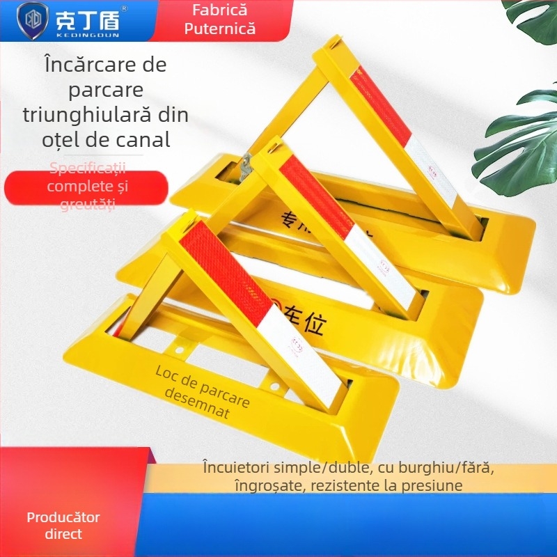 Blocare podea pentru parcare Type A – construcție anti-coliziune îmbunătățită, oțel laminat la rece, cilindru de încuietor din oțel, pentru parcări subterane, brand Keding Shield