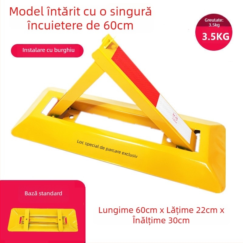 Blocare podea pentru parcare Type A – construcție anti-coliziune îmbunătățită, oțel laminat la rece, cilindru de încuietor din oțel, pentru parcări subterane, brand Keding Shield