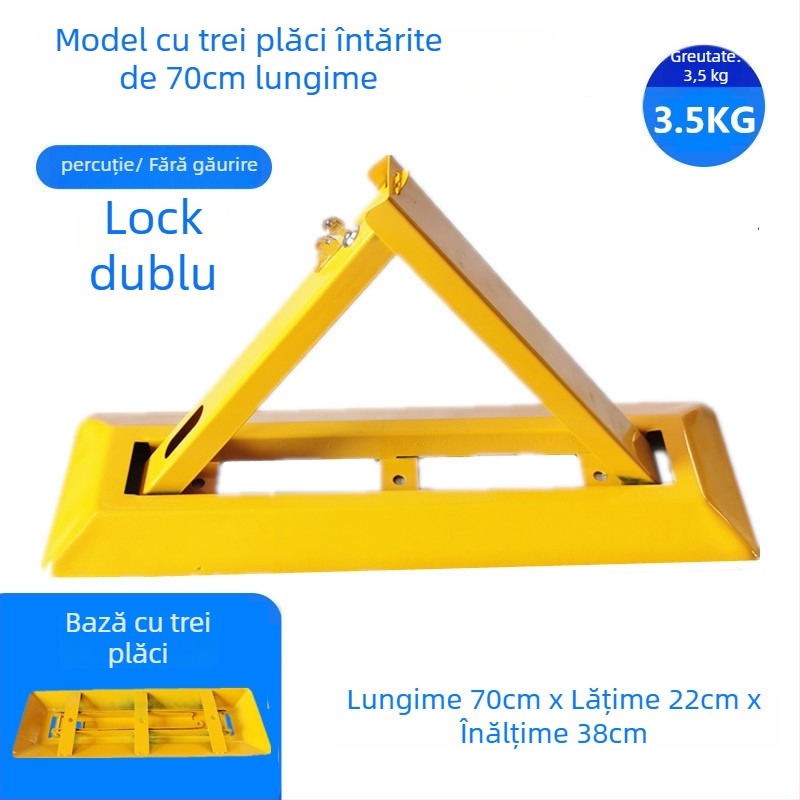 Blocare podea pentru parcare Type A – construcție anti-coliziune îmbunătățită, oțel laminat la rece, cilindru de încuietor din oțel, pentru parcări subterane, brand Keding Shield