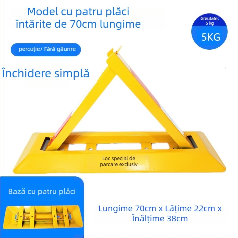 Blocare podea pentru parcare Type A – construcție anti-coliziune îmbunătățită, oțel laminat la rece, cilindru de încuietor din oțel, pentru parcări subterane, brand Keding Shield