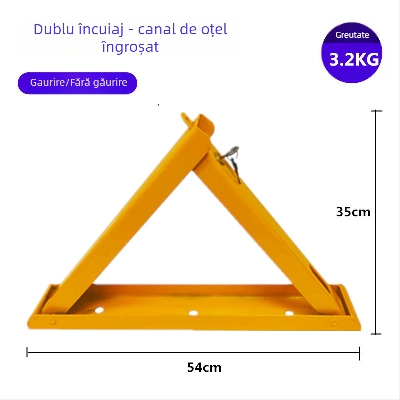 Blocare podea pentru parcare Type A – construcție anti-coliziune îmbunătățită, oțel laminat la rece, cilindru de încuietor din oțel, pentru parcări subterane, brand Keding Shield