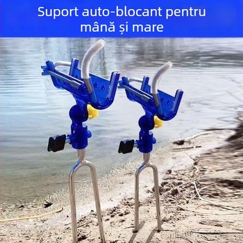 Suport pentru undițe de pescuit cu închidere automată, bază de montaj în teren