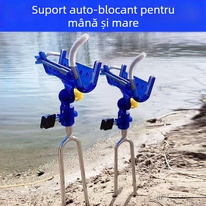 Suport pentru undițe de pescuit cu închidere automată, bază de montaj în teren