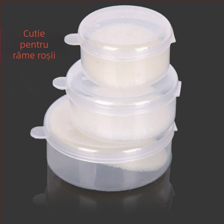 Cutie transparentă rotundă pentru viermi vii, momeli de pescuit