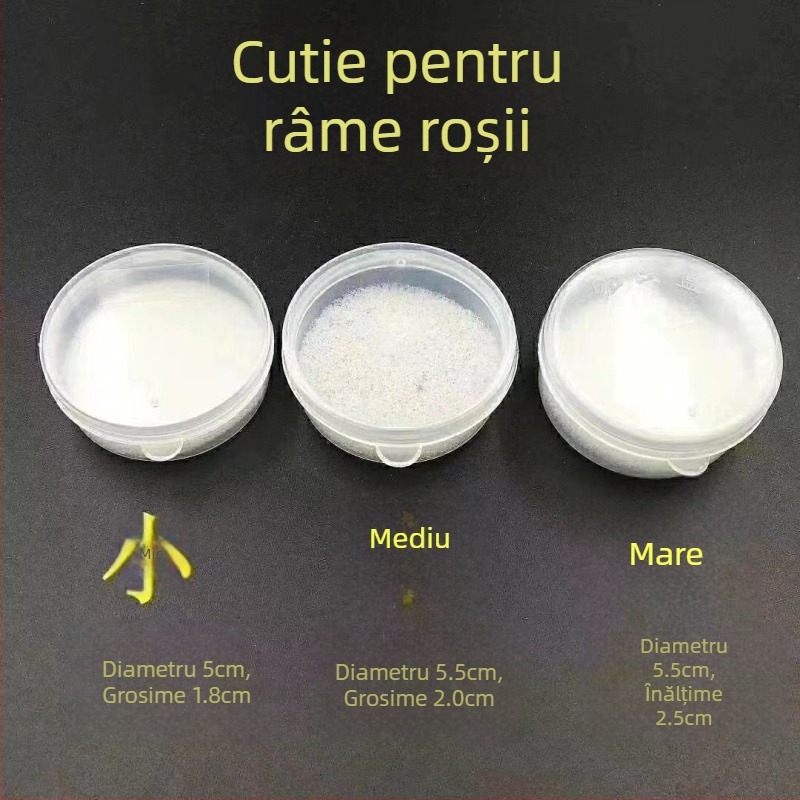 Cutie transparentă rotundă pentru viermi vii, momeli de pescuit